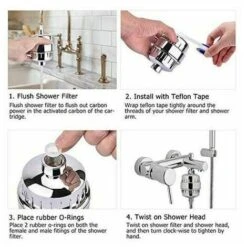 Shower Filter, Anti Limescale Shower Filter - Filters Chloramine, Fluoride And Heavy Metals, Shower Filter With Replaceable Cartridges - Soften Hard Water, Protect Skin And Hair -Heating Equipment 100156194 3