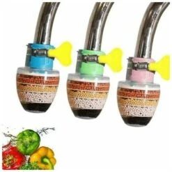 Activated Carbon Water Faucet, Water Faucet Cleaning Purifier, Universal Interface Filter With One Filter Element (3Pcs)