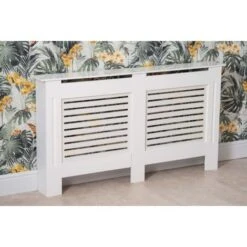 Modern Radiator Cover Wood MDF Wall Cabinet White-Size XL