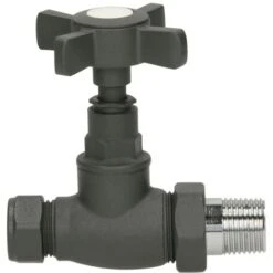 Traditional Straight Heated Towel Rail Radiator Valves Standard Pair Anthracite -Heating Equipment 12441606 5