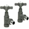 Traditional Angled Heated Towel Rail Radiator Valves Standard Pair Anthracite -Heating Equipment 12441607 1