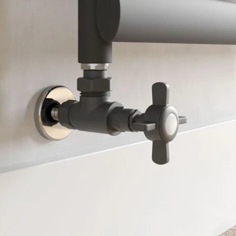 Traditional Angled Heated Towel Rail Radiator Valves Standard Pair Anthracite 4 Traditional Angled Heated Towel Rail Radiator Valves Standard Pair Anthracite - Image 2