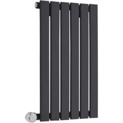 Milano Alpha Electric - Modern Black Horizontal Single Panel Radiator - 635mm X 420mm