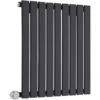 Milano Alpha Electric - Modern Black Horizontal Single Panel Radiator - 635mm X 630mm 2 Milano Alpha Electric - Modern Black Horizontal Single Panel Radiator - 635mm X 630mm -Heating Equipment 1304560 1