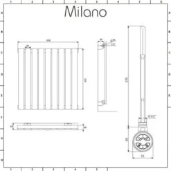 Milano Alpha Electric - Modern Black Horizontal Single Panel Radiator - 635mm X 630mm -Heating Equipment 1304560 4