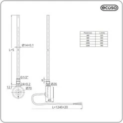 Milano Aruba Electric - Modern White Horizontal Single Oval Panel Radiator - 635mm X 595mm -Heating Equipment 1304579 5
