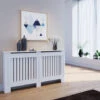ELEGANT Radiator Covers Large Modern Vertical Slat White Painted Cabinet Radiator Shelve For Living Room/Bedroom/Kitchen, LARGE