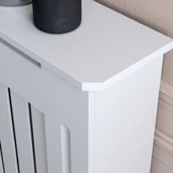 ELEGANT Radiator Covers Large Modern Vertical Slat White Painted Cabinet Radiator Shelve For Living Room/Bedroom/Kitchen, LARGE -Heating Equipment 14285361 5