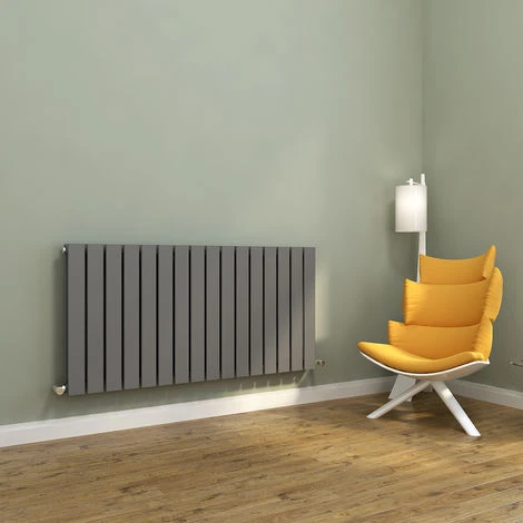 ELEGANT 600 X 1216 Mm Anthracite Designer Radiator Horizontal Column Double Flat Panel Radiator Heater 4 ELEGANT 600 X 1216 Mm Anthracite Designer Radiator Horizontal Column Double Flat Panel Radiator Heater - Image 2
