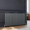ELEGANT Anthracite Designer Radiator Horizontal Flat Panel Radiator 600x1216mm, Double Flat Panel -Heating Equipment 14285649 1