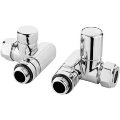 Hudson Reed Corner Dual Fuel Radiator Valves Pair Pack - Chrome