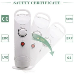 Oil Filled Radiator 6 Fin 800W Mini Electric Portable Heater W/ Thermostat White -Heating Equipment 16063247 3