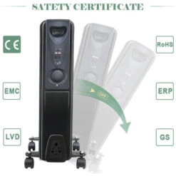 11 Fin Oil Filled Radiator 240V 2500W Electric Portable Heater 3 Heat Thermostat -Heating Equipment 16063258 3