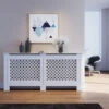 ELEGANT Radiator Cover Extra Large Modern Cross Slat White Painted Cabinet Radiator Shelves For Living Room/Bedroom/Kitchen, EXTRA LARGE