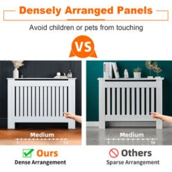 ELEGANT Radiator Covers Modern Slat White Painted Cabinet Radiator Shelve For Living Room/Bedroom/Kitchen, Vertical, MEDIUM 10 ELEGANT Radiator Covers Modern Slat White Painted Cabinet Radiator Shelve For Living Room/Bedroom/Kitchen, Vertical, MEDIUM -Heating Equipment 16189611 4