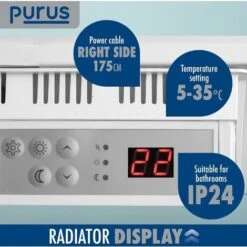 Purus 1800W Eco Panel Heater Bathroom Safe Setback Timer Wall Mounted Lot 20 Low Energy Electric Heater -Heating Equipment 17064183 3