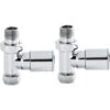 Hudson Reed Modern Straight Radiator Valves Pair - Chrome -Heating Equipment 17490308 1