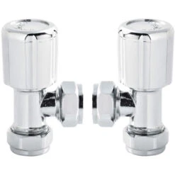 Hudson Reed Angled Radiator Valves Pair - Chrome
