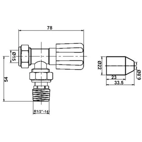 Hudson Reed Angled Radiator Valves Pair - Chrome 4 Hudson Reed Angled Radiator Valves Pair - Chrome - Image 2