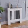 Chelsea Radiator Cover MDF Modern Cabinet Slatted Grill, White, Small -Heating Equipment 17767169 1