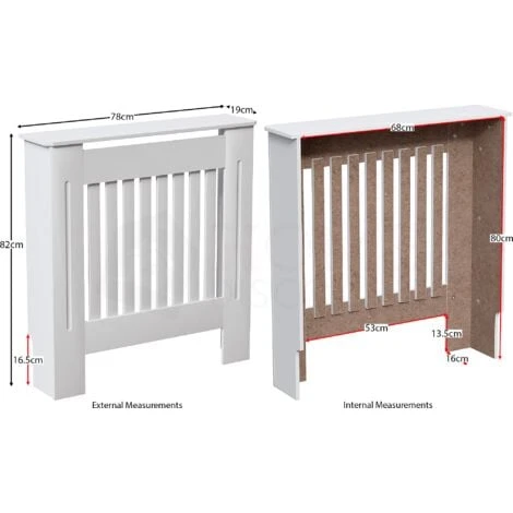 Chelsea Radiator Cover MDF Modern Cabinet Slatted Grill, White, Small 4 Chelsea Radiator Cover MDF Modern Cabinet Slatted Grill, White, Small - Image 2