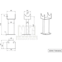 Warmehaus Floor Mounting Brackets For Oval Column Radiator 2PC/Set Black -Heating Equipment 18015991 3