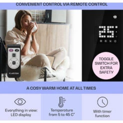 Klarstein Bornholm Curved Convection Heater Thermostat Timer 2000W -Heating Equipment 22969391 3