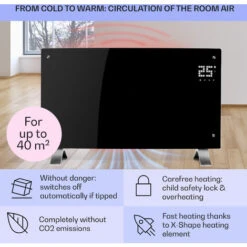 Klarstein Bornholm Curved Convection Heater Thermostat Timer 2000W -Heating Equipment 22969391 4