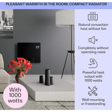 Klarstein Bornholm Single Convection Heater Temperature Sensor 1,000 W 70m² 4 Klarstein Bornholm Single Convection Heater Temperature Sensor 1,000 W 70m² - Image 2