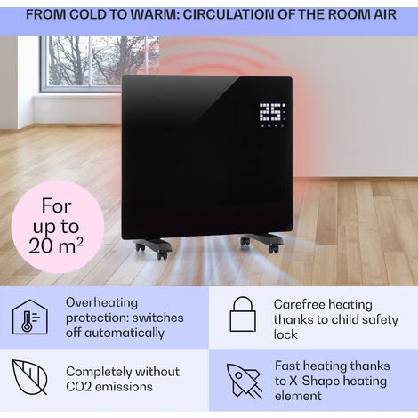 Klarstein Bornholm Single Convection Heater Temperature Sensor 1,000 W 70m² 6 Klarstein Bornholm Single Convection Heater Temperature Sensor 1,000 W 70m² - Image 4