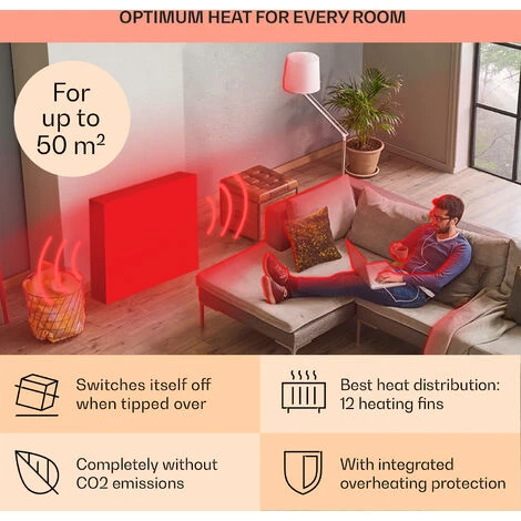 Klarstein Thermaxx 2500 Oil Radiator 2500W 5-35 ° C 24h Timer White / Black 7 Klarstein Thermaxx 2500 Oil Radiator 2500W 5-35 ° C 24h Timer White / Black - Image 5