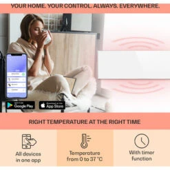 Klarstein Wonderwall Smart Infrared Heating 100x30cm App Control 300W Weekly Timer IP24 9 Klarstein Wonderwall Smart Infrared Heating 100x30cm App Control 300W Weekly Timer IP24 -Heating Equipment 22969693 3