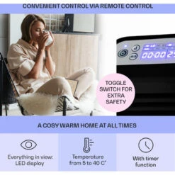 Klarstein Hot Spot Slimcurve Heater 80x40cm 40m² 2000W 5-40 ° C LED IP24 Black -Heating Equipment 22969832 3