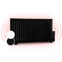 Oneconcept Wallander Oil Radiator 1000W Thermostat Oil Heater Ultra Flat Black