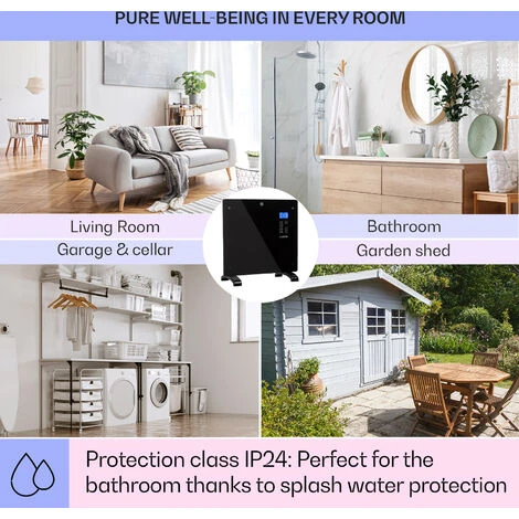 Klarstein Norderney Convection Heater Thermostat Timer 1000W 20m² Black 7 Klarstein Norderney Convection Heater Thermostat Timer 1000W 20m² Black - Image 5