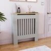 Arlington Radiator Cover MDF Modern Cabinet Slatted Grill, Grey, Small -Heating Equipment 23536250 1