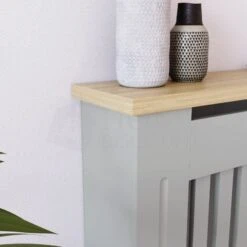 Arlington Radiator Cover MDF Modern Cabinet Slatted Grill, Grey, Small -Heating Equipment 23536250 4