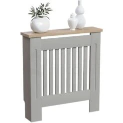 Arlington Radiator Cover MDF Modern Cabinet Slatted Grill, Grey, Small -Heating Equipment 23536250 5