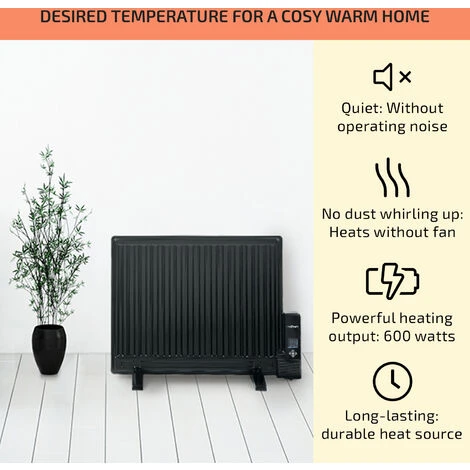 Oneconcept Wallander Oil Radiator 600W Thermostat Oil Heater Ultra Flat Black 4 Oneconcept Wallander Oil Radiator 600W Thermostat Oil Heater Ultra Flat Black - Image 2