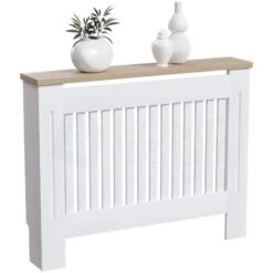 Arlington Radiator Cover MDF Modern Cabinet Slatted Grill, White, Medium -Heating Equipment 23670187 5