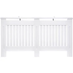 HOMCOM Radiator Cover Painted Slatted MDF Cabinet Lined Grill S/M/L M