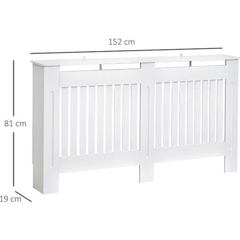HOMCOM Radiator Cover Painted Slatted MDF Cabinet Lined Grill S/M/L M 4 HOMCOM Radiator Cover Painted Slatted MDF Cabinet Lined Grill S/M/L M - Image 2