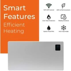 Caldo WiFi Electric Heater, Wall Mounted Energy Efficient Radiator With Thermostat And Timer, 500W -Heating Equipment 27555316 2