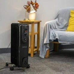 Oil Filled Radiator, 1.5KW In Black -Heating Equipment 2829059 3