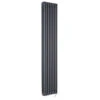 Milano Windsor - Traditional Anthracite 1800mm X 380mm Cast Iron Style Vertical Triple Column Electric Radiator - Chrome Cable Cover -Heating Equipment 28558979 1