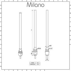 Milano Windsor - Traditional Anthracite 1800mm X 380mm Cast Iron Style Vertical Triple Column Electric Radiator - Chrome Cable Cover -Heating Equipment 28558979 4