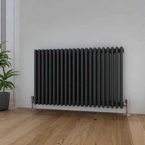ELEGANT Traditional Radiator Anthracite Triple Horizontal Cast Iron Grey Radiator - Perfect For Kithcen, Living Room, Bathroom Radiators 3 Column 600 X 1010 Mm+ Anthracite Thermostatic Radiator Valves 4 ELEGANT Traditional Radiator Anthracite Triple Horizontal Cast Iron Grey Radiator - Perfect For Kithcen, Living Room, Bathroom Radiators 3 Column 600 X 1010 Mm+ Anthracite Thermostatic Radiator Valves - Image 2