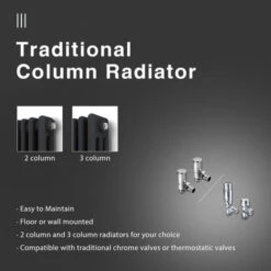 ELEGANT Traditional Radiator Anthracite Triple Horizontal Cast Iron Grey Radiator - Perfect For Kithcen, Living Room, Bathroom Radiators 3 Column 600 X 1010 Mm+ Anthracite Thermostatic Radiator Valves 10 ELEGANT Traditional Radiator Anthracite Triple Horizontal Cast Iron Grey Radiator - Perfect For Kithcen, Living Room, Bathroom Radiators 3 Column 600 X 1010 Mm+ Anthracite Thermostatic Radiator Valves -Heating Equipment 33502447 4