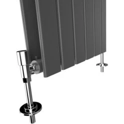 ELEGANT 600 X 1360 Mm Anthracite Designer Radiator Horizontal Column Radiator Heater Double Flat Panel + Anthracite Thermostatic Radiator Valves -Heating Equipment 33502500 4