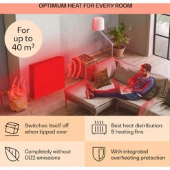 Klarstein Thermaxx Retroheat Oil Radiator 2000W Floor Rollers Taupe -Heating Equipment 33503545 5